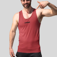 Essential Body Fit Tank - Red - Athletic Heather