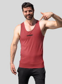 Essential Body Fit Tank - Red - Athletic Heather