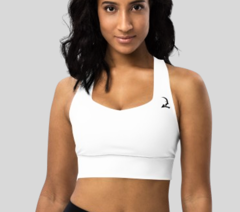 Longline Sports Bra - White