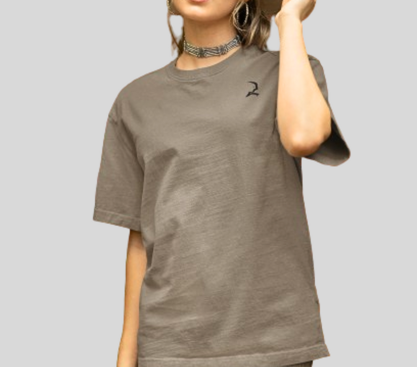 Oversized Ruched T-shirt - Heathered Gray