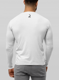 Long Sleeve Fitted Crew - White