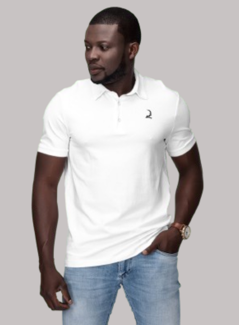 Pique Polo Shirt - Sport Grey - White