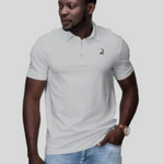 Pique Polo Shirt - Sport Grey - White