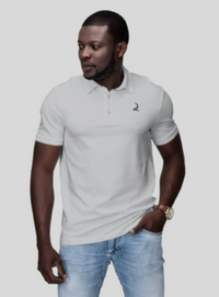 Pique Polo Shirt - Sport Grey - White