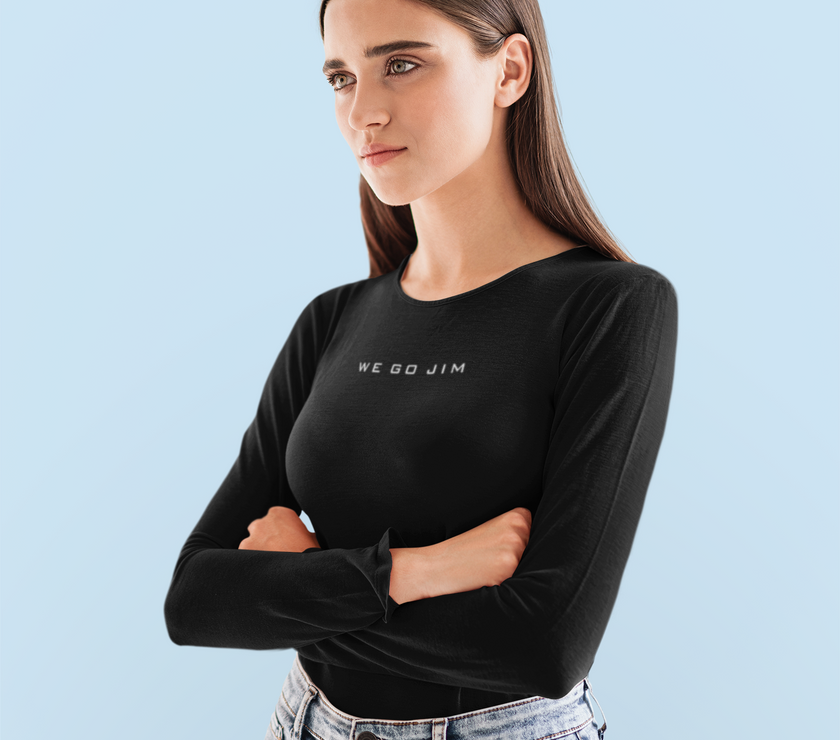 Full Sleeve Crop Top - Black