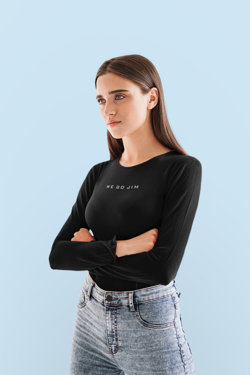 Full Sleeve Crop Top - Black