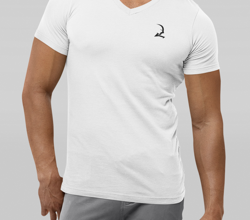 Short Sleeve V-Neck T-Shirt - White