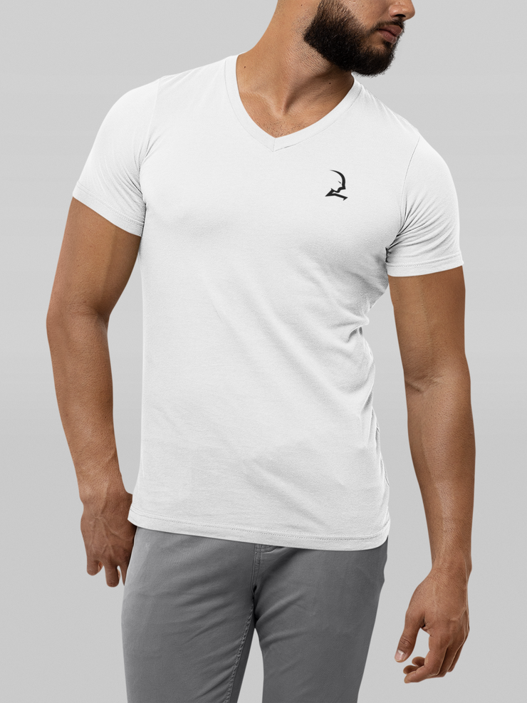 Short Sleeve V-Neck T-Shirt - White