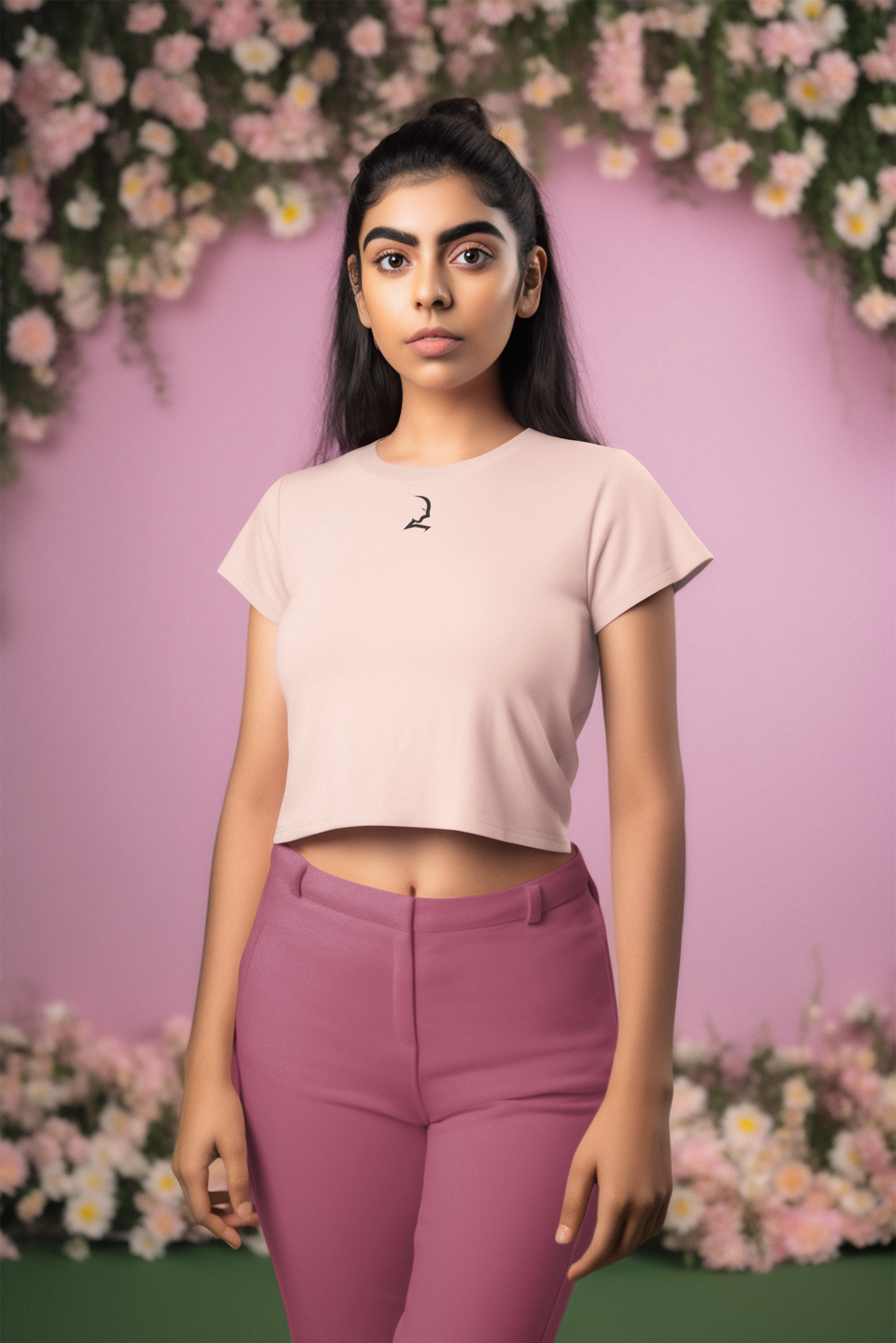 Essential Crop Top - Pale Pink