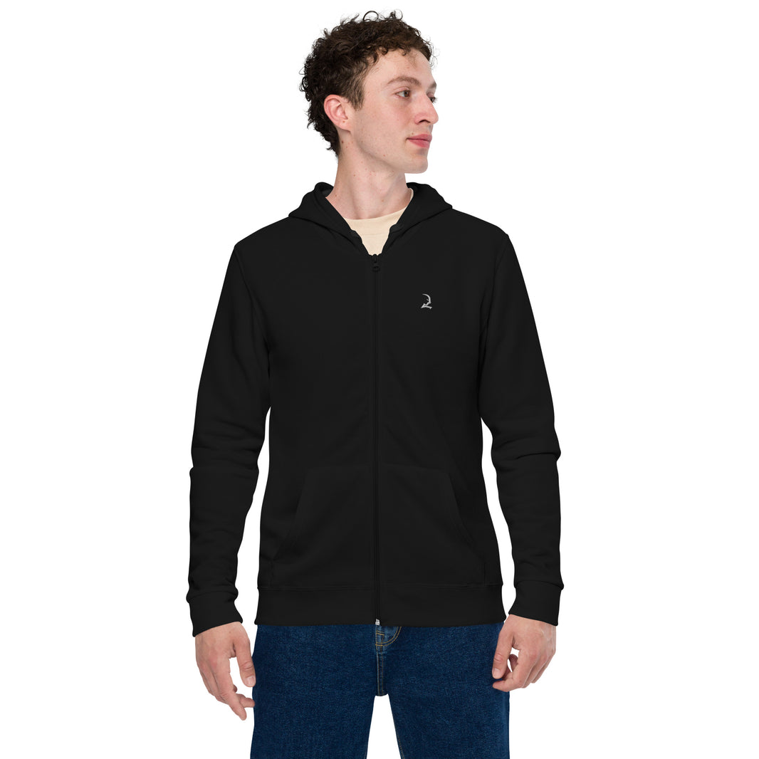 Crest Zip Up Hoodie - Black