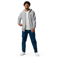 Crest Zip Up Hoodie - Sport Grey - White