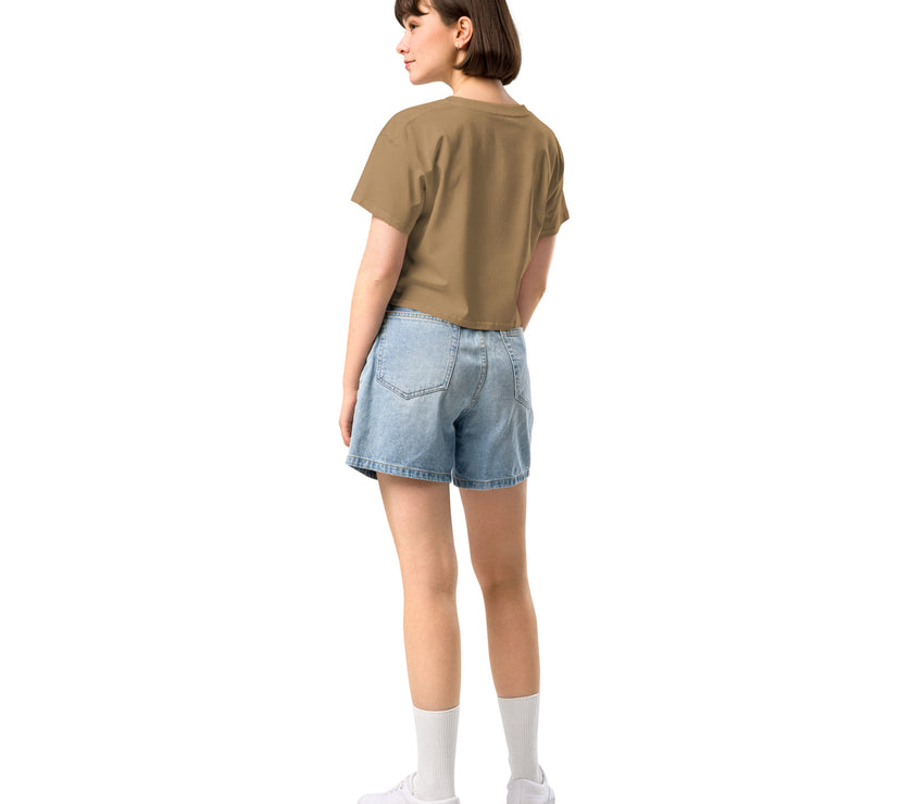 Adapt Como Shortsleeve Crop Top - Light Taupe