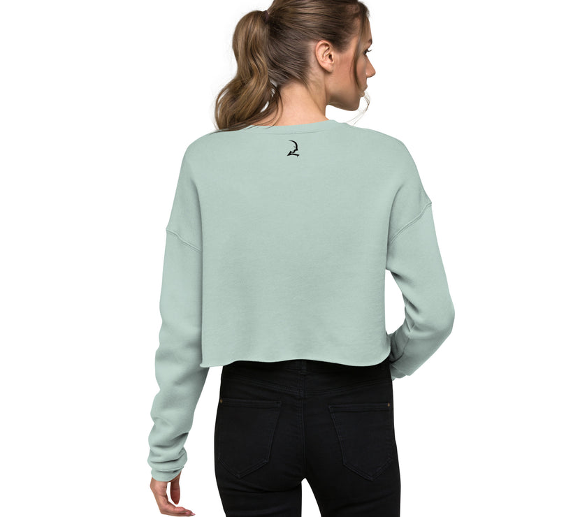 Crew Neck Crop Sweatshirt - Powder Ash